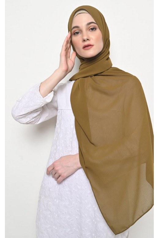 Pasmina Cerutti Baby Doll Jahit Tepi Olive
